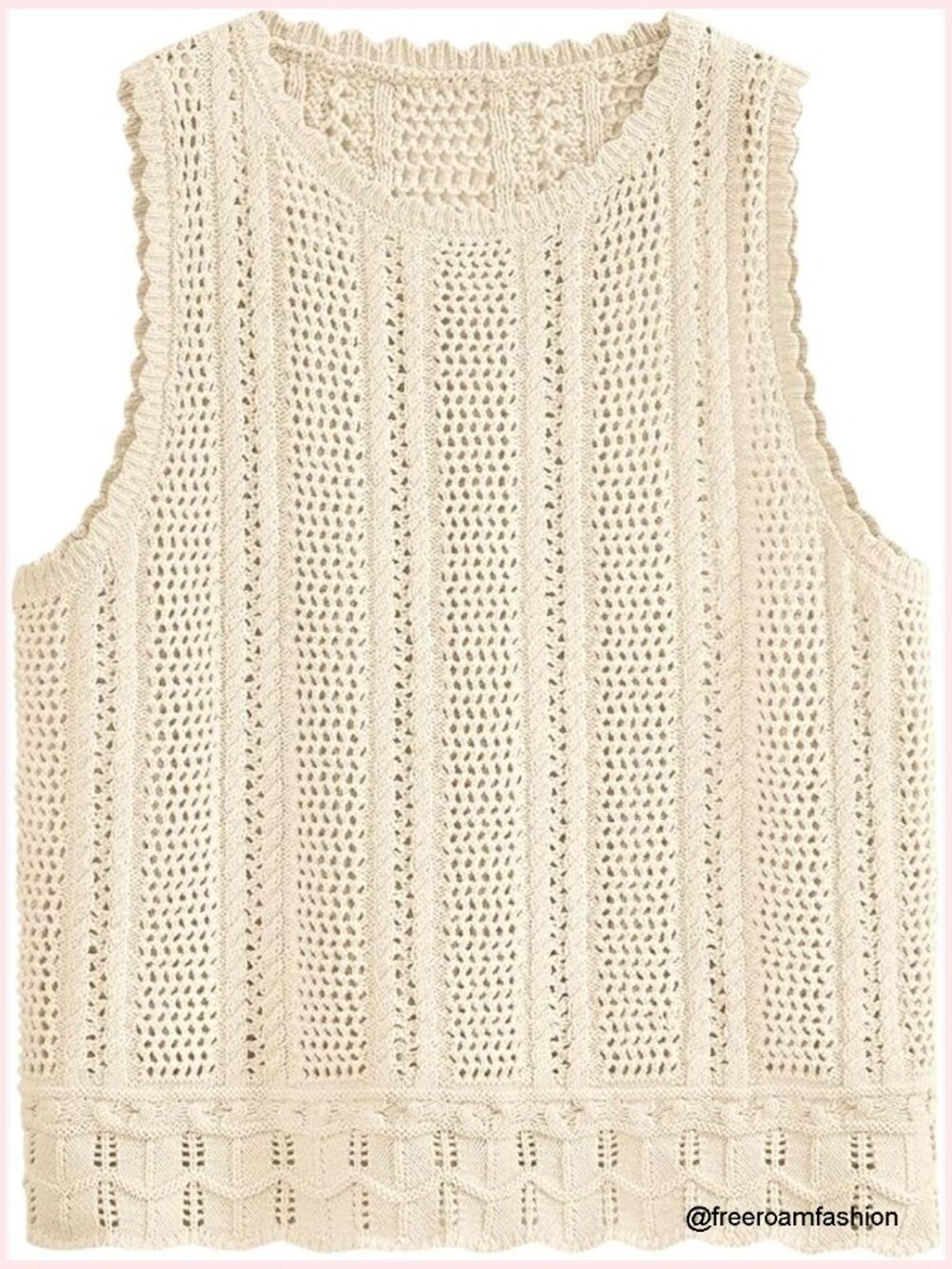 Crochet Sweater Tank Top Beach Cover Up Summer Hollow Out Sleeveless